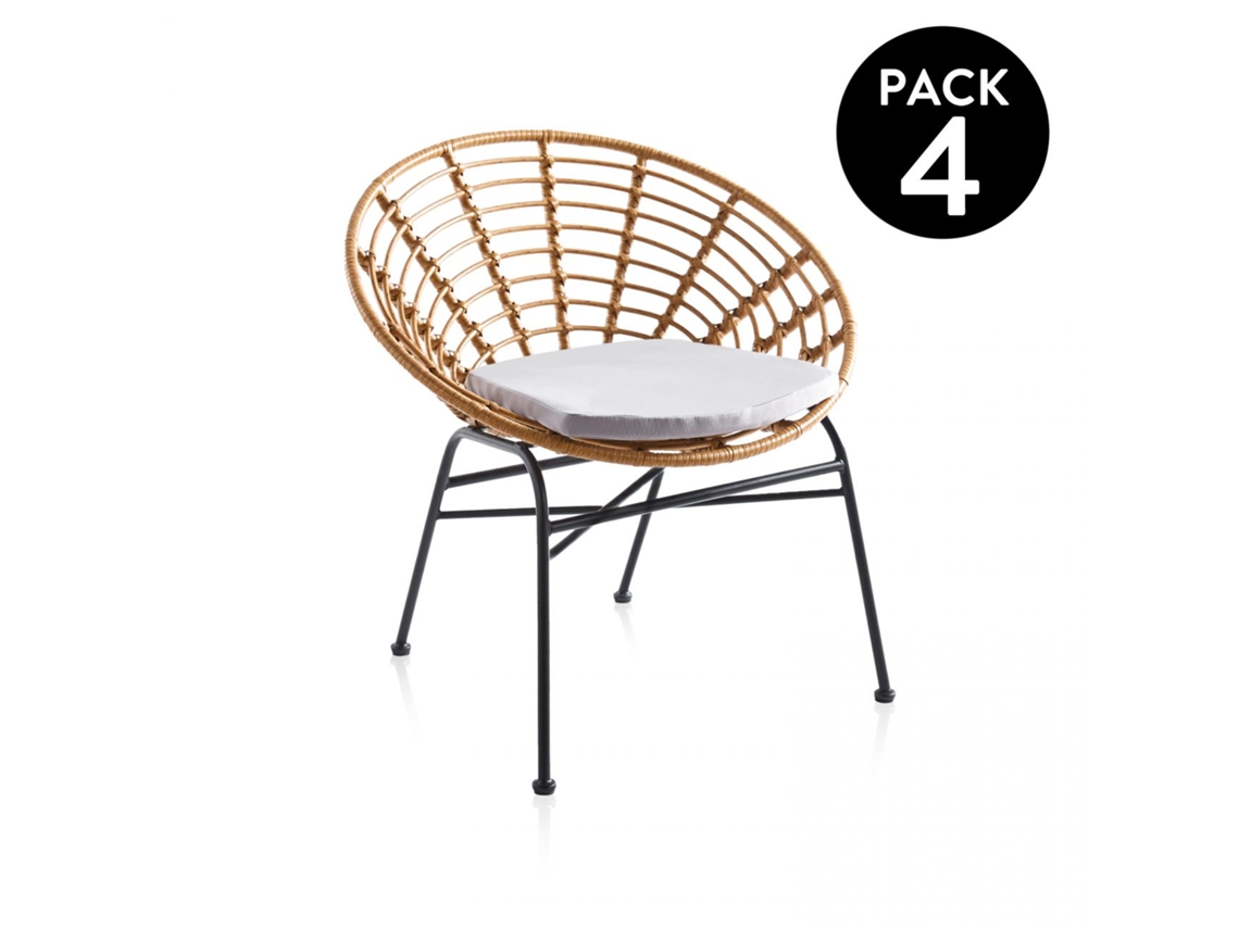 Pack 4 sillones Talma Rattan 70 x 75 x 60 cm