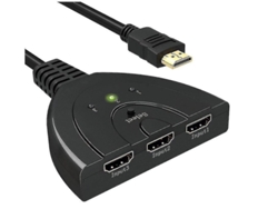 Conmutador HDMI 1080p de 3 puertos, 3 entradas y 1 salida, Full HD 1080p, 3D, con cable de alta velocidad, color negro Yizhood