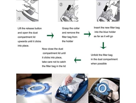 8 bolsas para aspiradora tipo GN y 4 filtros compatibles con Miele Complete C3, C2,C1 y AirClean 3D Efficiency Canister Bag