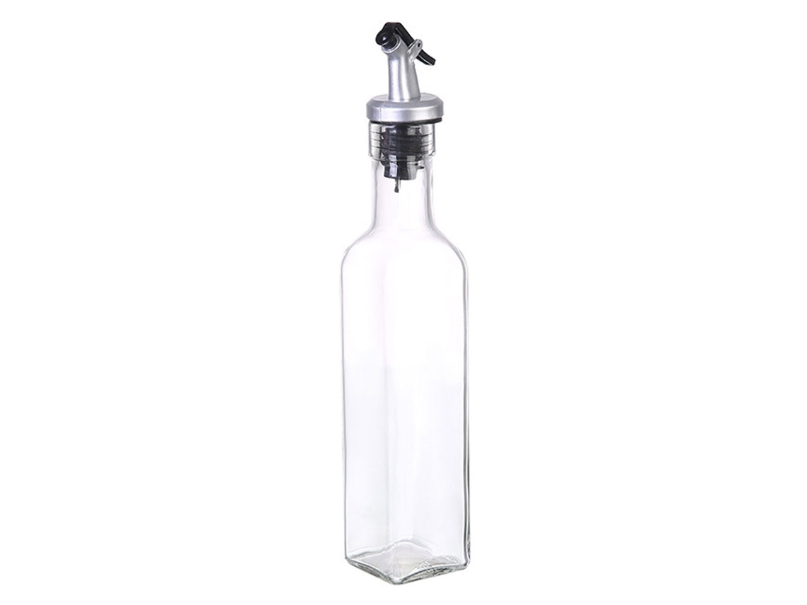 Juego de 2 botellas de aceite de oliva y vinagre, botella alta cuadrada de cristal para cocina. NEVEANCE