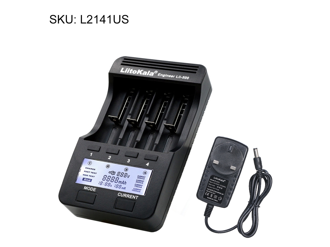 Rebe-cargador Inteligente Liitokala Lii-500 4 Ranuras Para Baterías Li-ion 3.7v/ni-mh 1.2v Con Pantalla Lcd Y Adaptadores Uk/eu/us/au