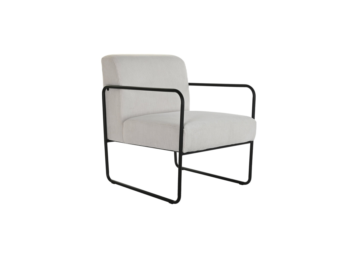 Sillon Poliester Hierro Blanco 64x74x79cm