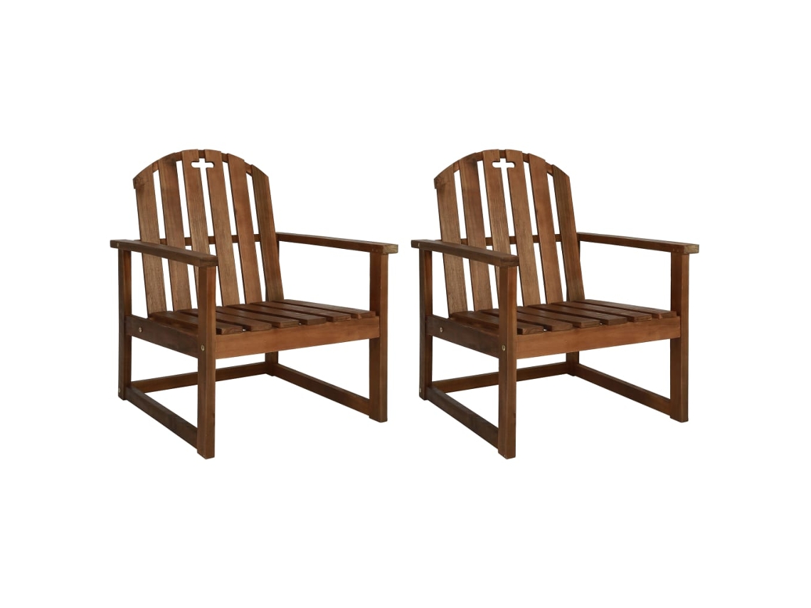 Cadeiras De Jardim 2 Pcs Madeira De Acácia Macíça Dkd Home Decor