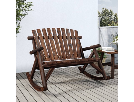 Banco Mecedora De Jardín VIDAXL Marrón Madera (123x96x102 cm)