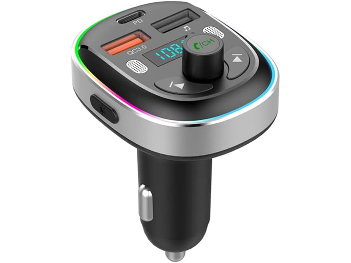 Adaptador Transmisor Fm Bluetooth 5.3 Para Radio De Coche, Cargador De Coche Pd De 30 W Y Qc3.0