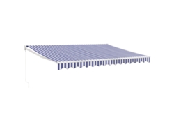 Toldo retráctil aluminio y tela azul y blanco 4.5x3 m VIDAXL