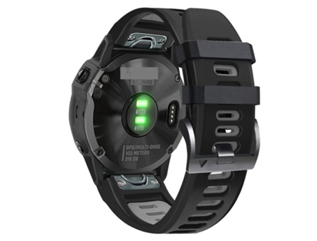 Correa Smartwatch para Garmin Fenix 7X Solar 26mm Silicona Deportiva Bicolor (Negro + Gris)