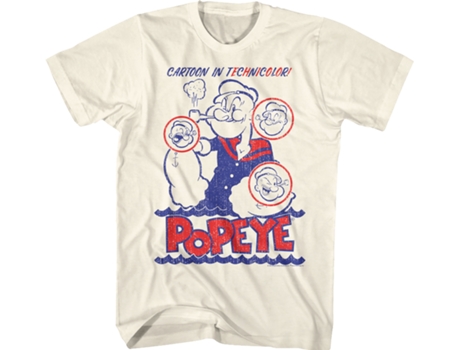 Camisetas Unisex DEEPSTONE Cartoon In Technicolor Popeye Natural (XXXL)