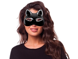 Máscara de Gato negro brillante de plástico
