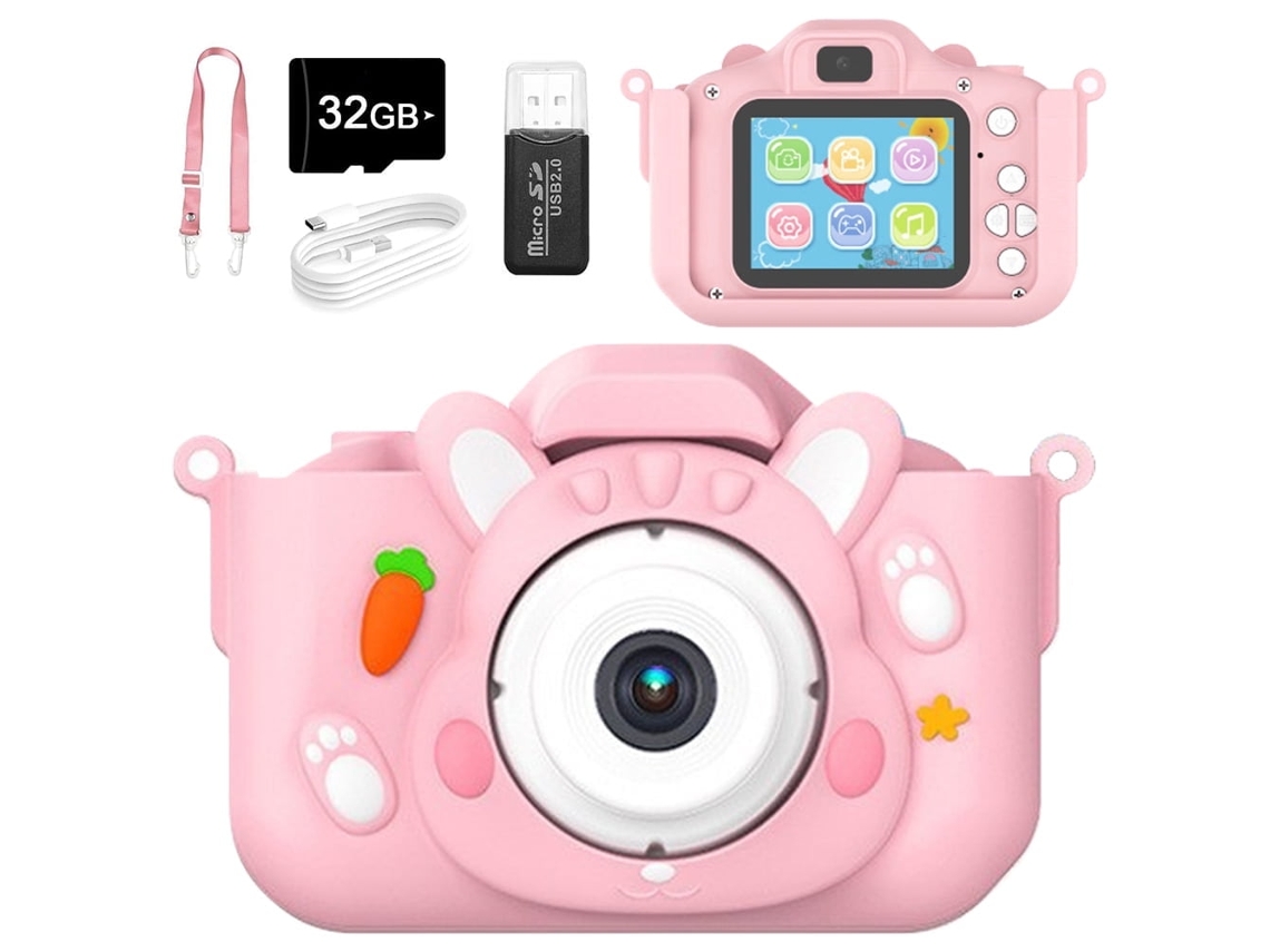 Câmera para Crianças 32 Gb Hd 1080P Mini Câmera para Crianças 2 Polegadas Display Rosa GERTIZ