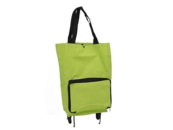 Carrito de compras plegable con ruedas, bolsa de almacenamiento de tela multifuncional, bolsa de compras portátil verde. GOKOCO