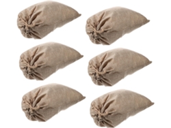 Juego de 6 bolsas medianas de yute con cordón, reutilizables para guardar verduras y alimentos, R Gokoco
