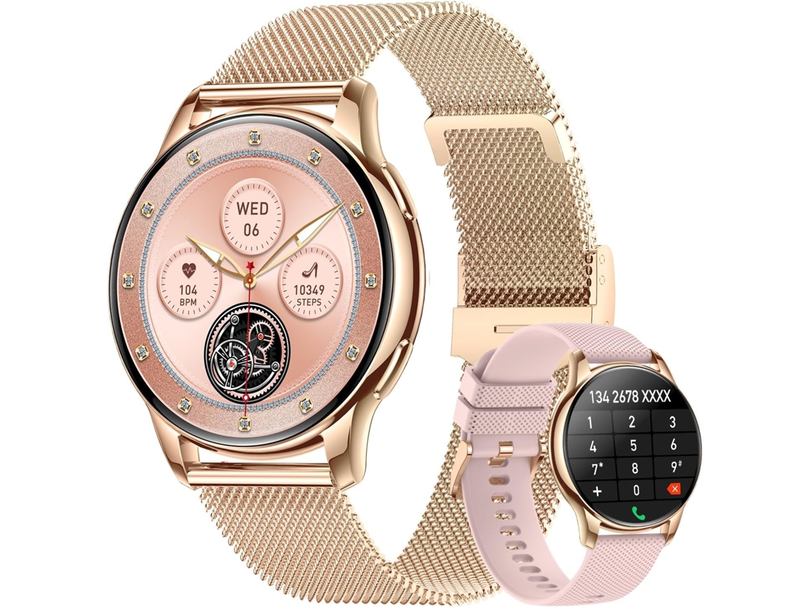 Smartwatch CHRONUS Femenino de 1,32" con Llamadas, Más de 100 Ejercicios, Ritmo Cardíaco, Sueño y SpO2