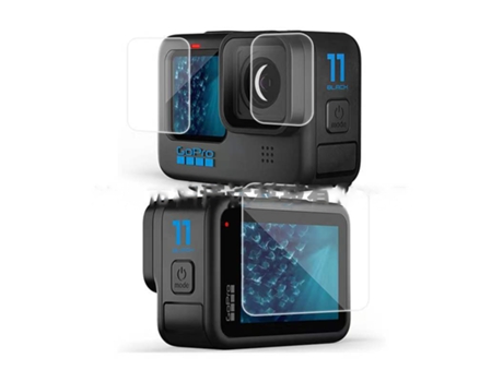 Protector de pantalla / protector de lente, vidrio templado 3 piezas Transparente Gopro 9/10/11