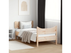 Estructura De Cama Sin Colchón Madera Maciza Pino 75x190 Cm