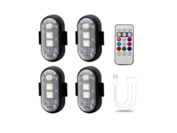 4 luces estroboscópicas LED magnéticas con control remoto, 8 colores, luces LED anticolisión inalámbricas, luces de emergencia recargables, Jytgalx