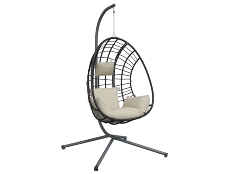 Silla Colgante Huevo VIDAXL Beige Ratán