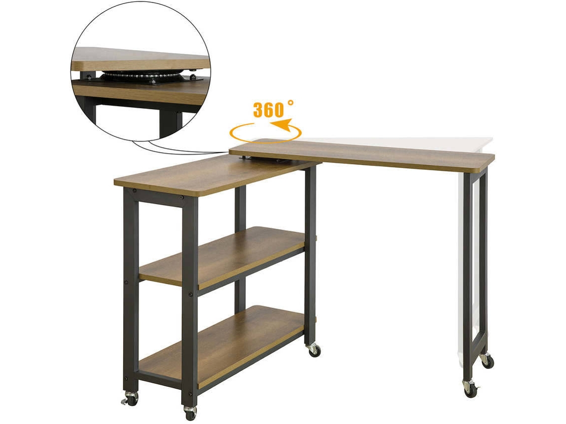 Escritorio SOBUY (Marrón - Aglomerado (E1), Metal - 133x30x69 cm)