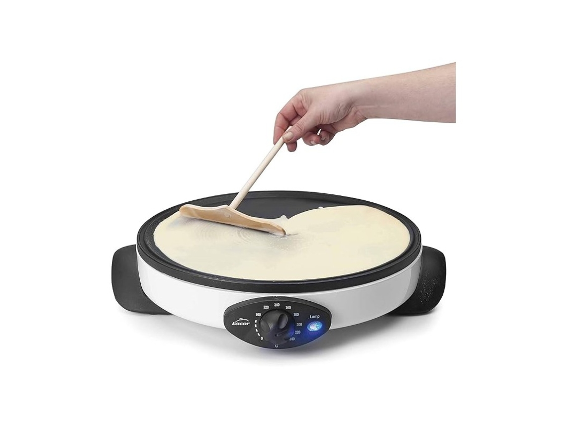 Crepera Aluminio Antiadherente 30 Cm, Potencia 1000w, Blanco Suinga