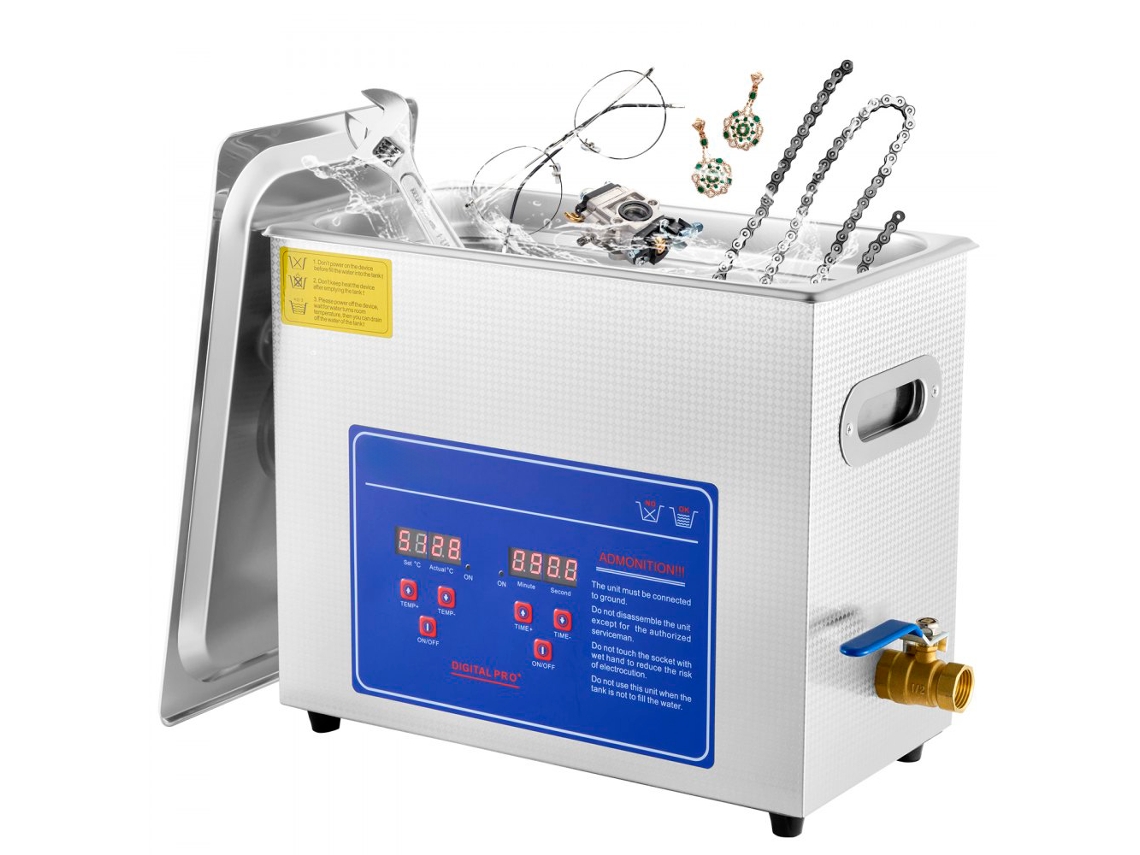 Máquina de limpieza ultrasónica de 6L con calefacción, pantalla digital y temporizador Tekmaquinas