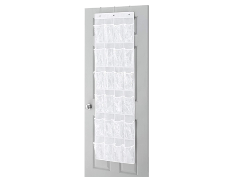 24 bolsillos – Organizador de zapatos transparente para colgar sobre la puerta, gris (59 x 21 pulgadas) $ Organizador de zapatos sobre la puerta, 2...