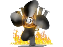 Ventilador Para Estufa De Madera 40°c Arranque Silencioso, 4 Aspas, Ecoamigable, Para Chimenea