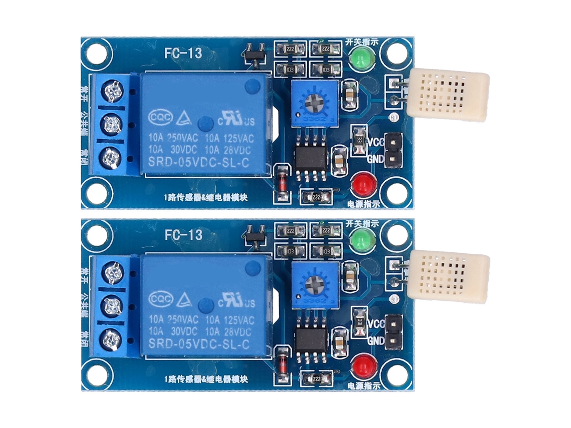 2 Módulos De Relé Con Sensor De Humedad De 5 V Cc Para Control De Distribución De Energía