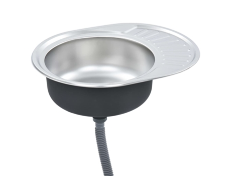Fregadero VIDAXL con Colador y Sifón Acero Inoxidable Ovalado