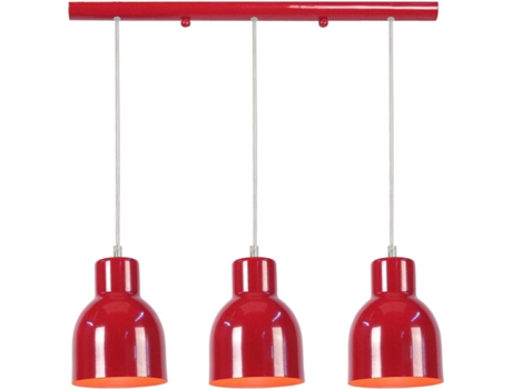 Lámpara de Techo TOSEL Carlson 3 Bombillas (Rojo - E27 - Máx. 40W - Metal)
