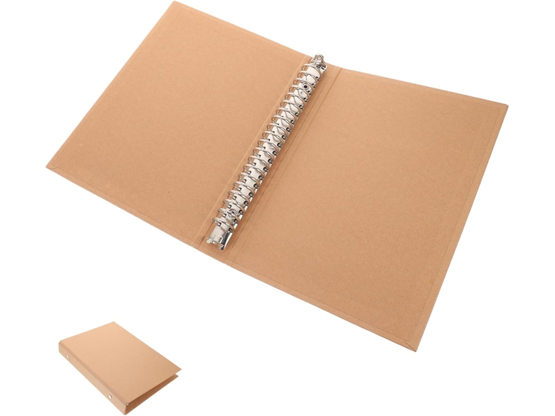 Libreta de papel kraft recargable con cremallera, organizador de escritorio y funda protectora para notas - Gokoco