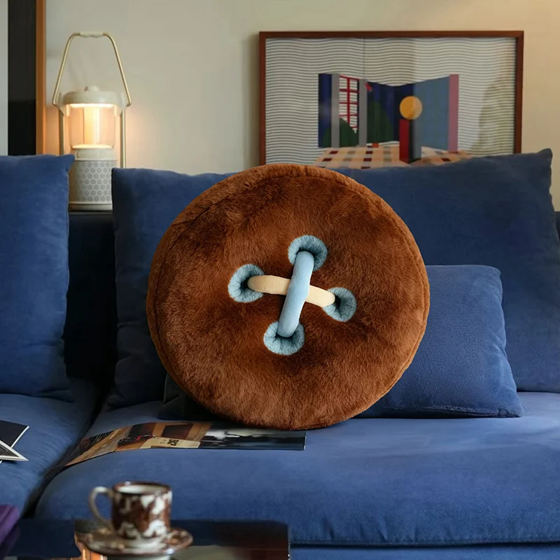 Cojín/almohadón Decorativo Para Adultos Con Estampado De Botones (marrón, 40 Cm) Para Decoración Del Hogar.