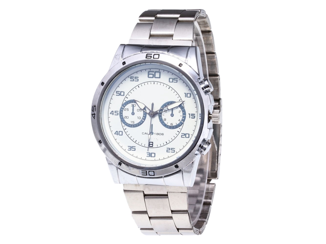 Reloj De Cuarzo Para Hombre Con Correa De Acero, Dial De Tres Ojos, Zhoulianfa
