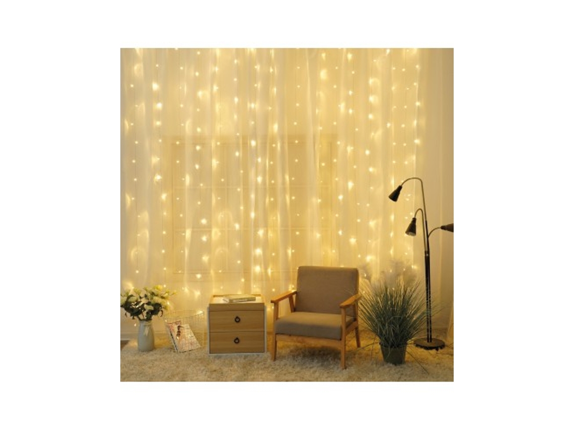 Cortina Led Luminosa 3X1M Luz Cálida GSC