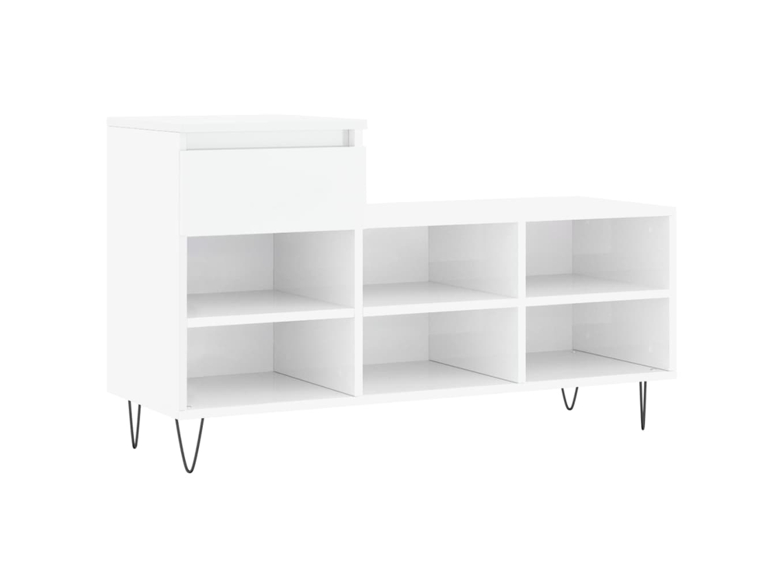 Maison Exclusive - Mueble Zapatero Madera Contrachapada Blanco Brillo 102x36x60 Cm