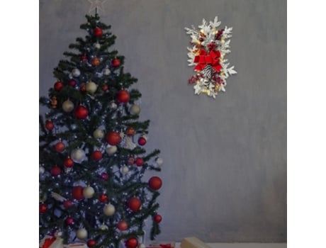 Adorno de Navidad Decoraciones Ratán Navideño Árbol Revés Colgante Pared Puerta Ratán