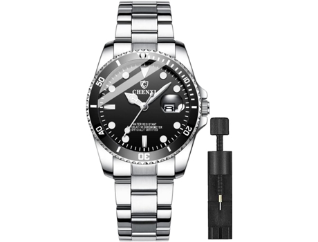 VEANXIN Relojes de pulsera impermeables con correa de malla de acero inoxidable para mujer-Negro