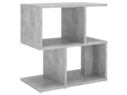 Mesa chevet con compartimentos de rangement 50 x 30 x 51,5 cm bois dingénierie gris dec034048 décoshop26