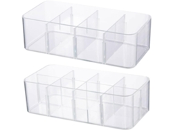Almacenamiento Interior 12 Compartimentos Juego 2 Piezas Bandeja Ps Transparente Calcetines Accesorios Hogar