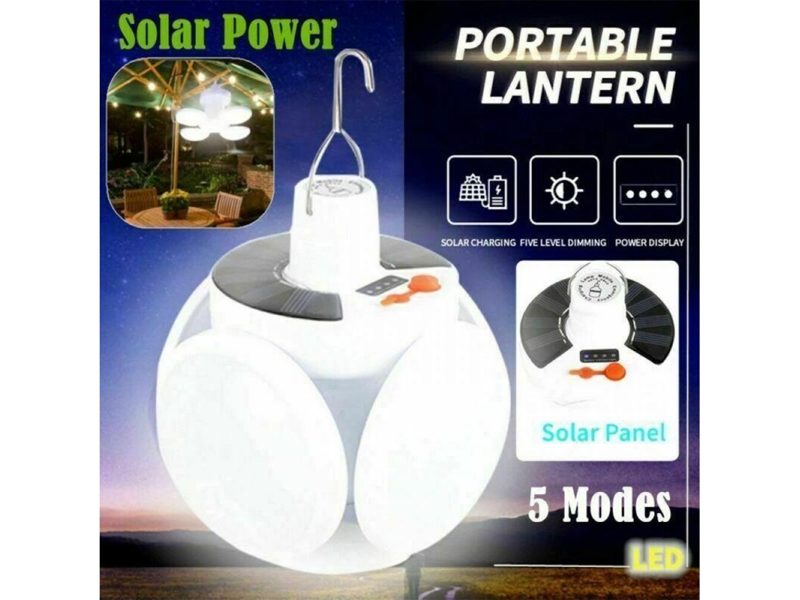 Rebe-9000-lámpara Led Solar Recargable Usb Exterior Jardín Camping Tienda 5 Modos Ip65 2000lm