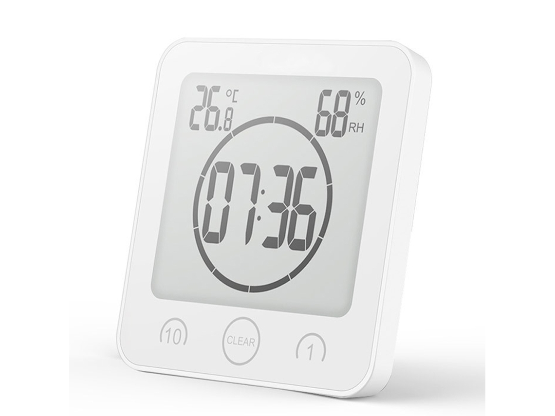 Reloj de pared para baño con termómetro y temporizador Kofihety