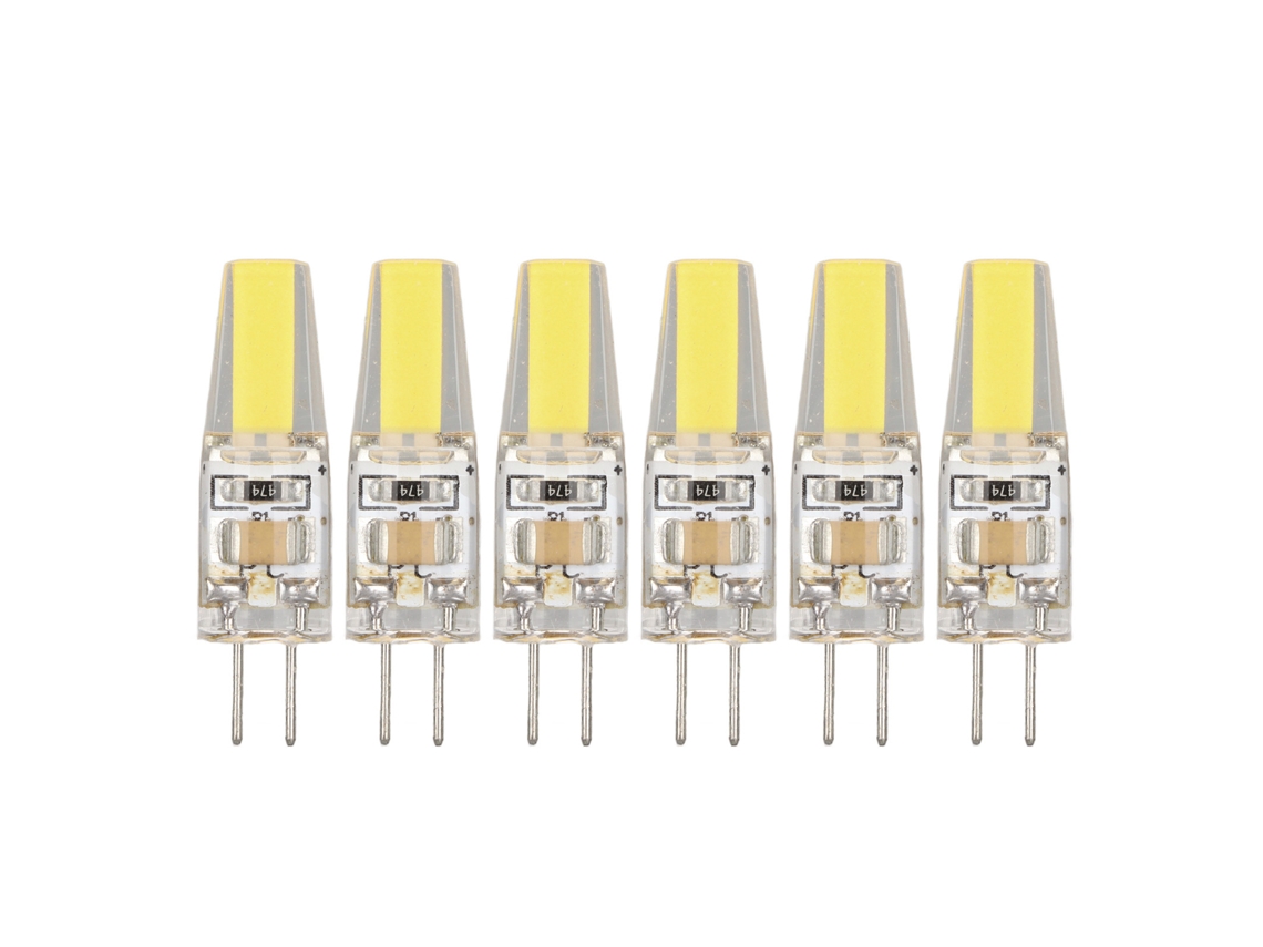 Rebe-6 Piezas Bombilla Led G4 6w 500lm Cob Silicona Ahorro Energía Para Lámpara Techo Pared Mesa 220v