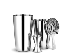 Ferramenta Conjunto de Coqueteleira Boston Três Peças em Aço Inoxidável 750/600 Kit Manutenção Bar com Latas Coqu 