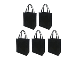 5 bolsas de tela no tejida plegables para compras al aire libre GOKOCO (negras, 30x25x10cm)