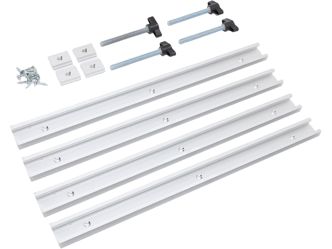 Kit De Guía En T Y Deslizador De Aluminio Para Carpintería Con Plantilla Para Ingletes - Fácil Instalación
