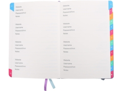 Organizador de direcciones web en formato A5 con pestañas alfabéticas, libreta de contraseñas azul y morada...
