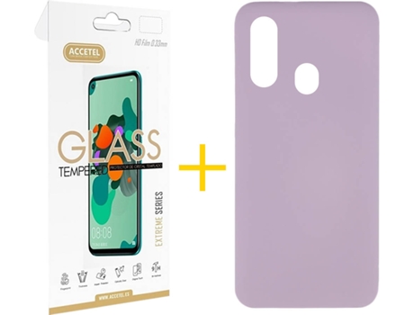 Carcasa + Protector de Pantalla Samsung A20e ACCETEL Morado