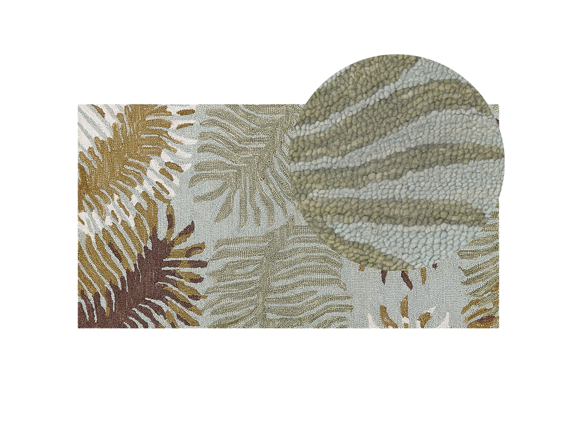 Alfombra BELIANI Vize de Lana Multicolor 80x150