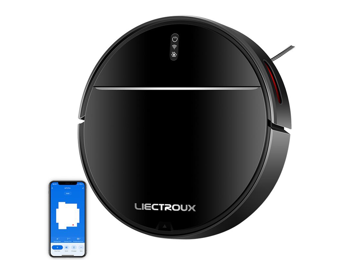 Aspiradora robot Liectroux M7s Pro: limpieza, barrido y aspirado integrados con mopa, navegación con mapas 2D, batería de 4400 mAh, 110 min de autonomía