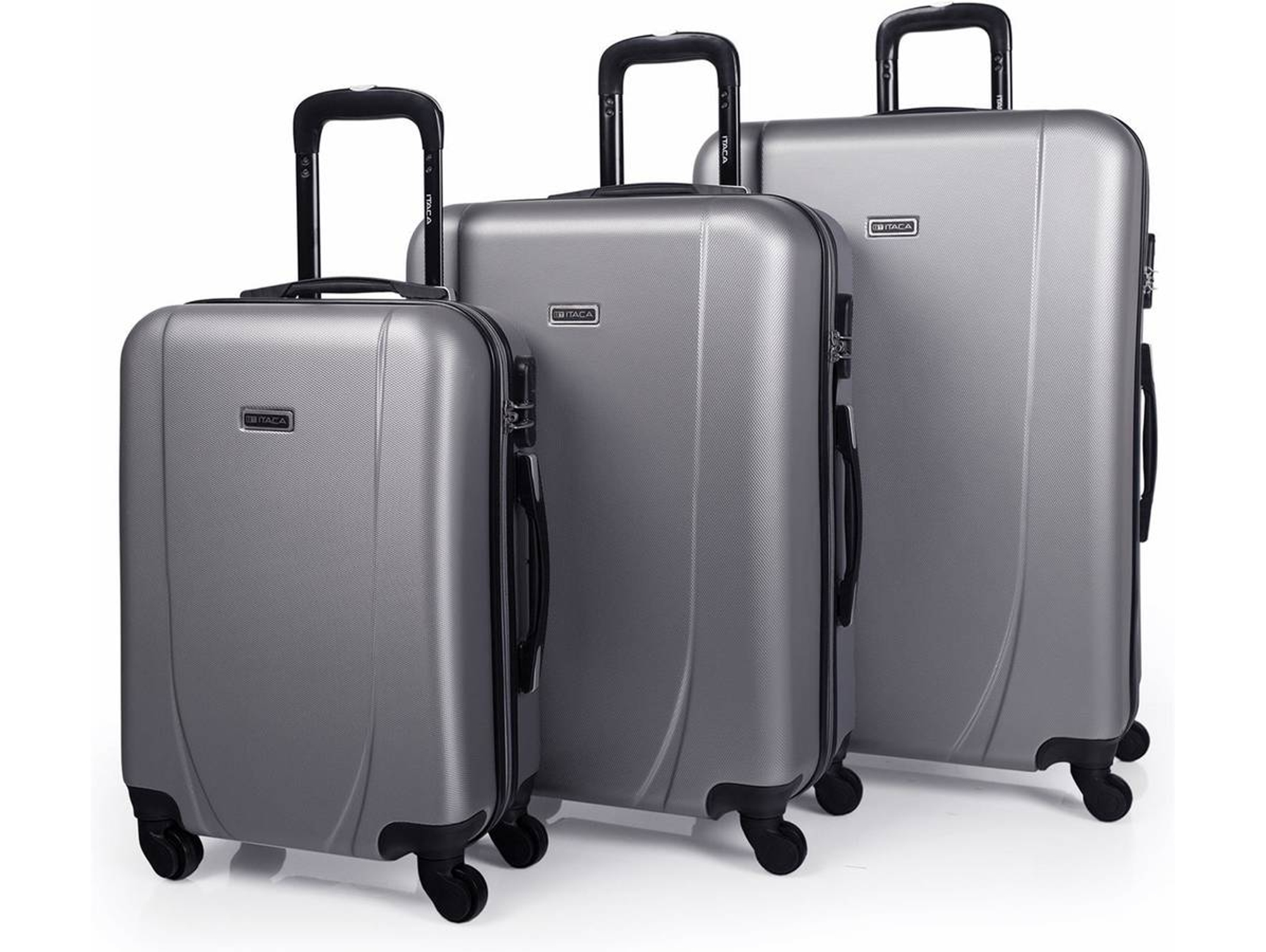 Conjunto de 3 Maletas De Viaje ITACA ABS Gris (75 x 50 x 30 cm - 35/70/100 L)
