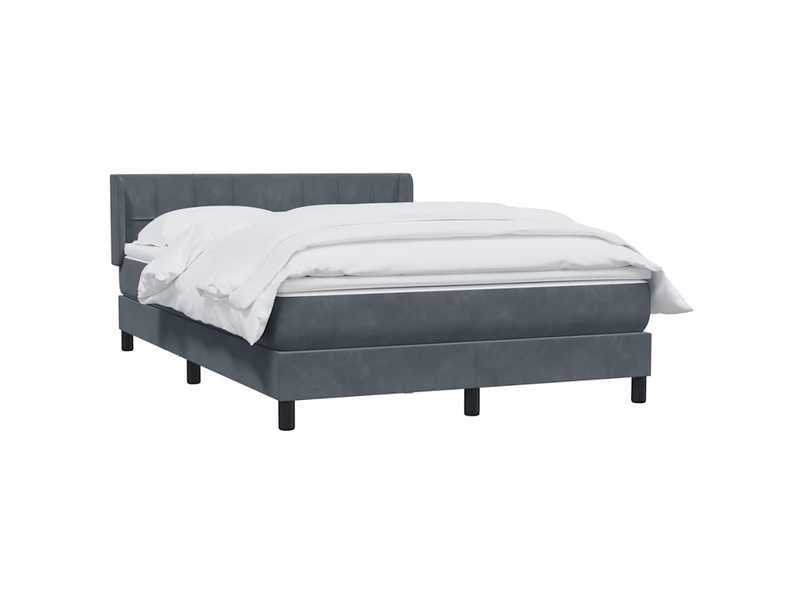 Maison Exclusive - Cama Box Spring Con Colchón Terciopelo Gris Oscuro 160x210 Cm